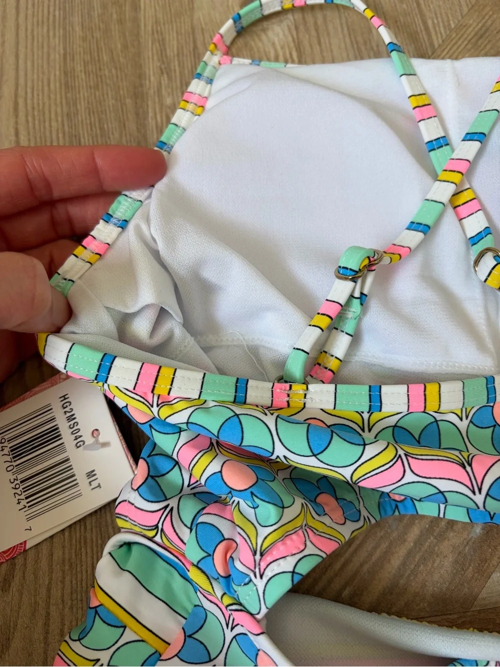 Hobie Girls Keyhole Side Tie One Piece Swimsuit Size 10 Floral Retro Beach